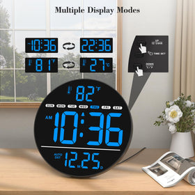 WallarGe clock with 5-level brightness adapts to lighting.