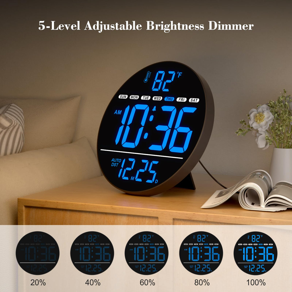 WallarGe clock with auto DST simplifies timekeeping across seasons.