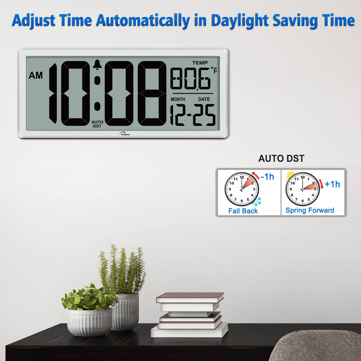WallarGe date display integrated with time for daily planning.