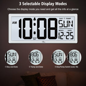 WallarGe digital clock date and day display for quick planning