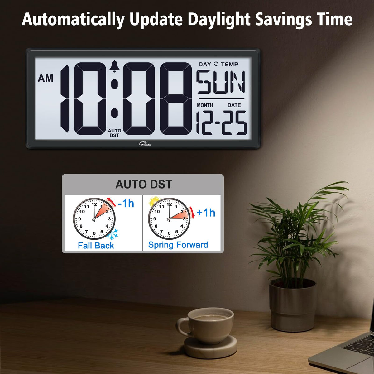 WallarGe clock quickly sets up and mounts on a wall.