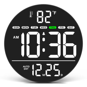 WallarGe large digital wall clock with LED display offering clear time visibility from any angle.