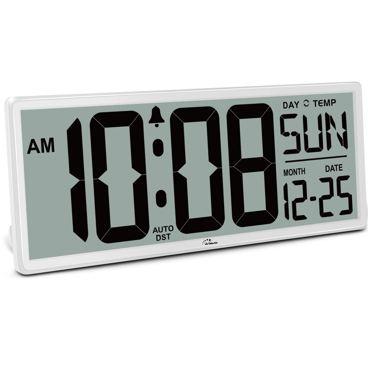 WallarGe large digital wall clock with jumbo numbers for easy time reading from across the room.