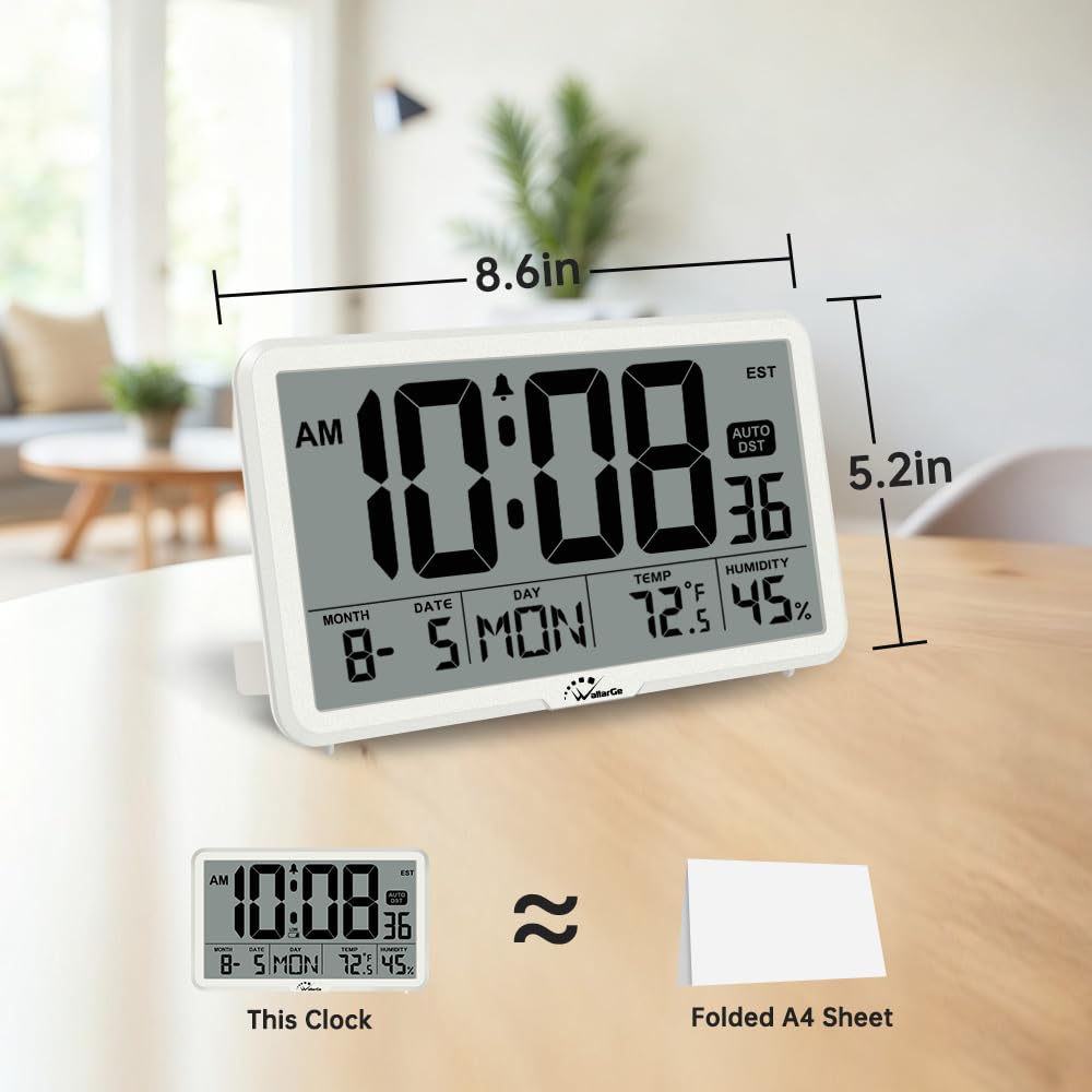 WallarGe no backlight digital clock reduces glare in bedrooms.