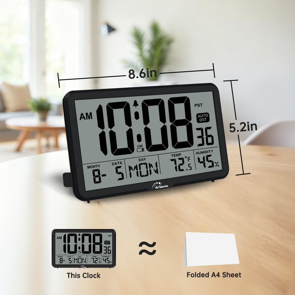 WallarGe clock displays temperature and humidity with precision sensors