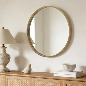 WallBeyond round mirror back with D-ring clips for easy secure mounting