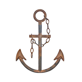 Wallcharmers 16-inch cast iron anchor wall decor with a hand-finished rustic patina.