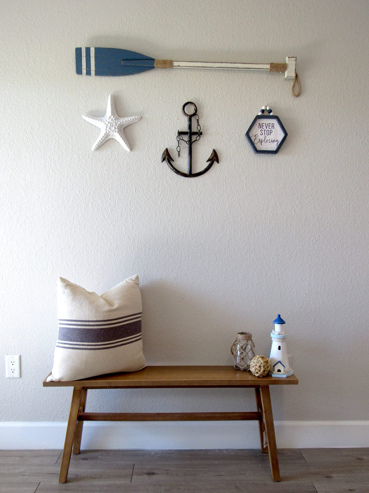 Beach house decor accent by Wallcharmers featuring a bold anchor silhouette.