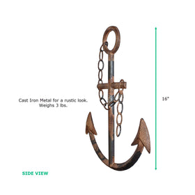Close-up of the hand-finished anchor detailing on Wallcharmers cast iron decor.