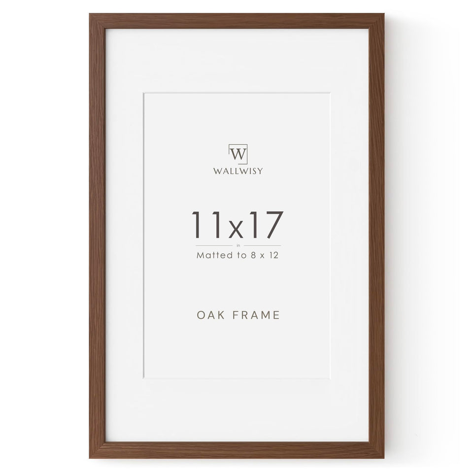 Wallwisy 11x17 oak frame with natural finish showcases photos in style.