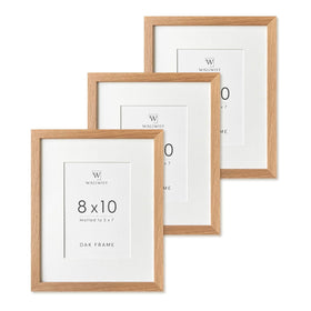 Wallwisy 8x10 frame in natural oak showcases photos with timeless neutral finish.