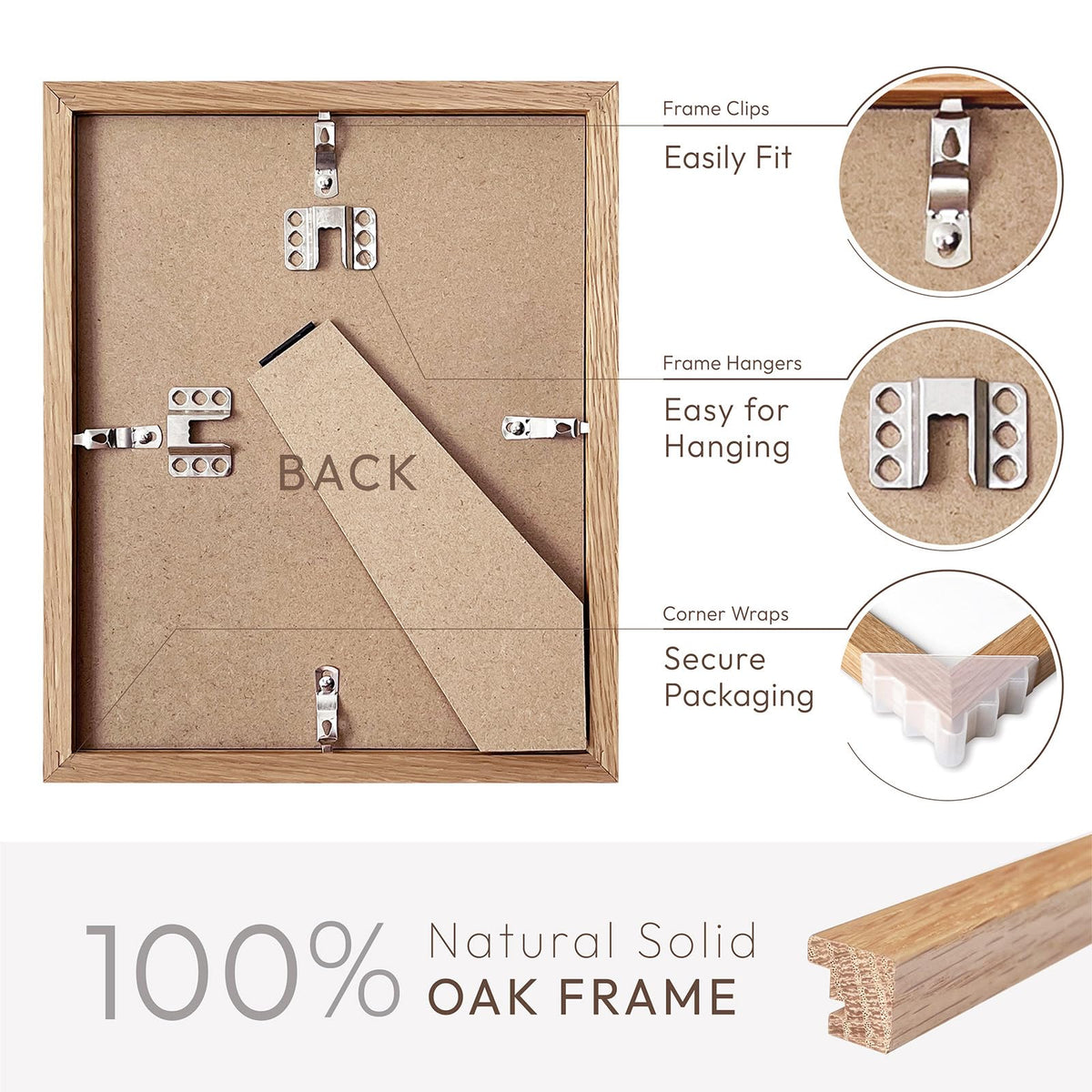 Wallwisy frame with high-definition plexiglass front for clear photos.