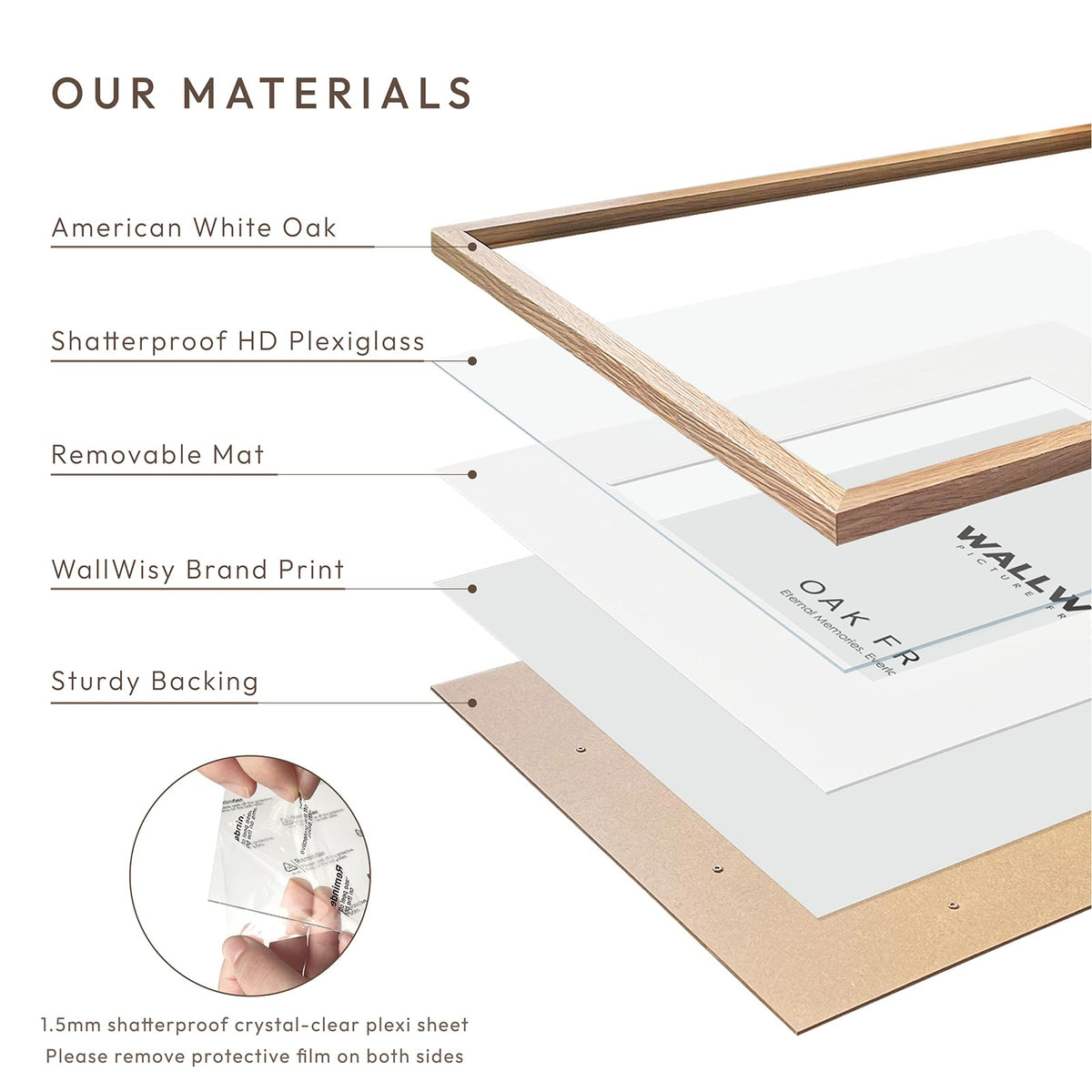 Wallwisy 8x10 frame supports vertical or horizontal display.