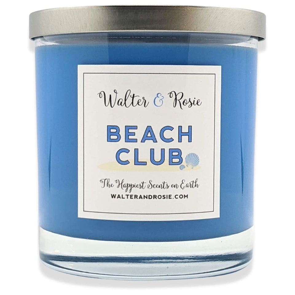 Walter & Rosie Beach Club 11oz candle in glass jar for fresh, resort-inspired ambience at home