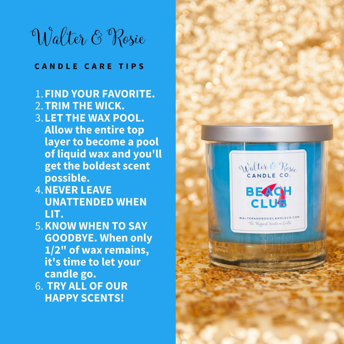 Walter & Rosie glass jar candle supports eco-friendly decor