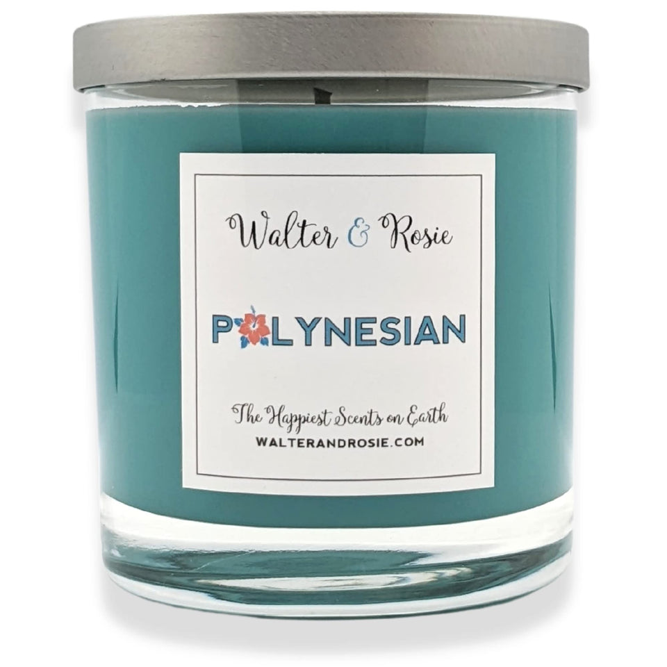 Walter & Rosie Polynesian Aloha 11oz candle creates tropical ambience for relaxing evenings.