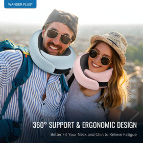 WANDER PLUS travel pillow demonstrates easy care and lasting comfort during travel.