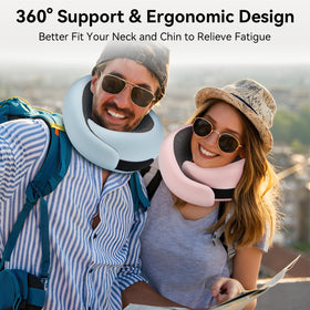 WANDER PLUS neck pillow includes a carabiner for easy clipping to bags.