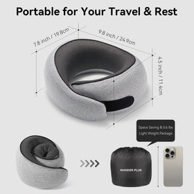 WANDER PLUS Travel Pillow—ergonomic 360 support keeps your head steady during travel.