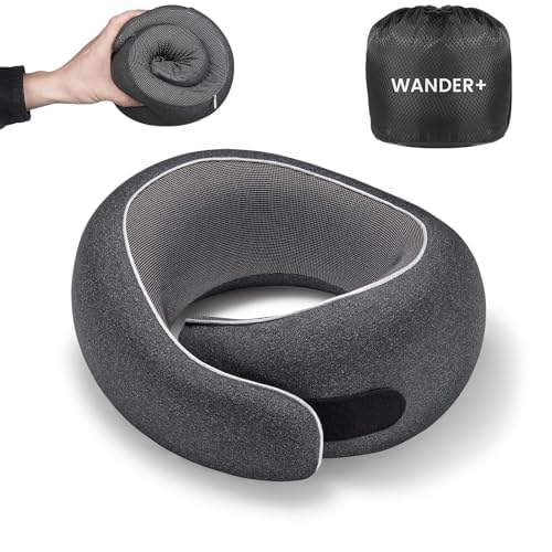 WANDER PLUS Travel Pillow with memory foam contour supports your neck for lasting comfort.