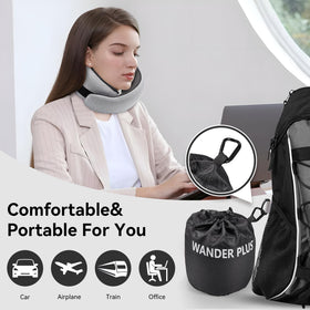 WANDER PLUS Travel Pillow packs down to compact size for easy carry on adventures.