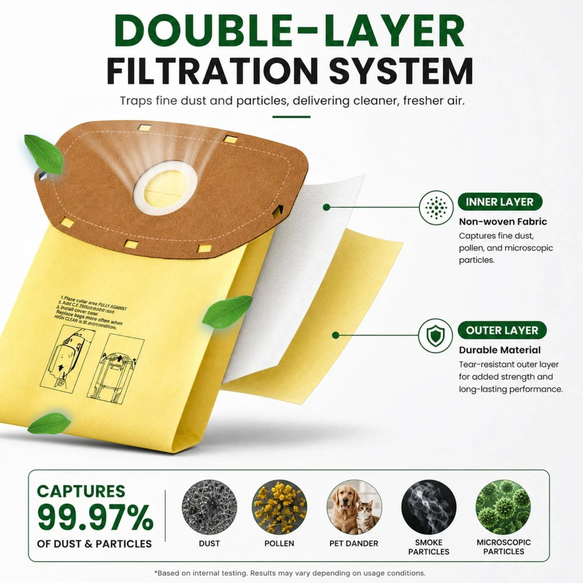 Box shows 15-pack Wangenbro vacuum bags for long-term use