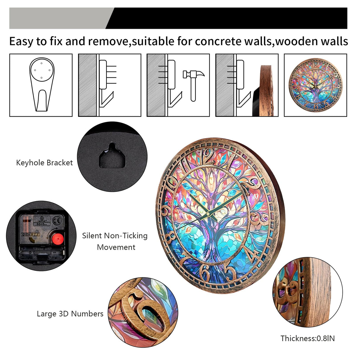 WANGIRO Tree of Life antique copper finish – vintage look for living rooms.