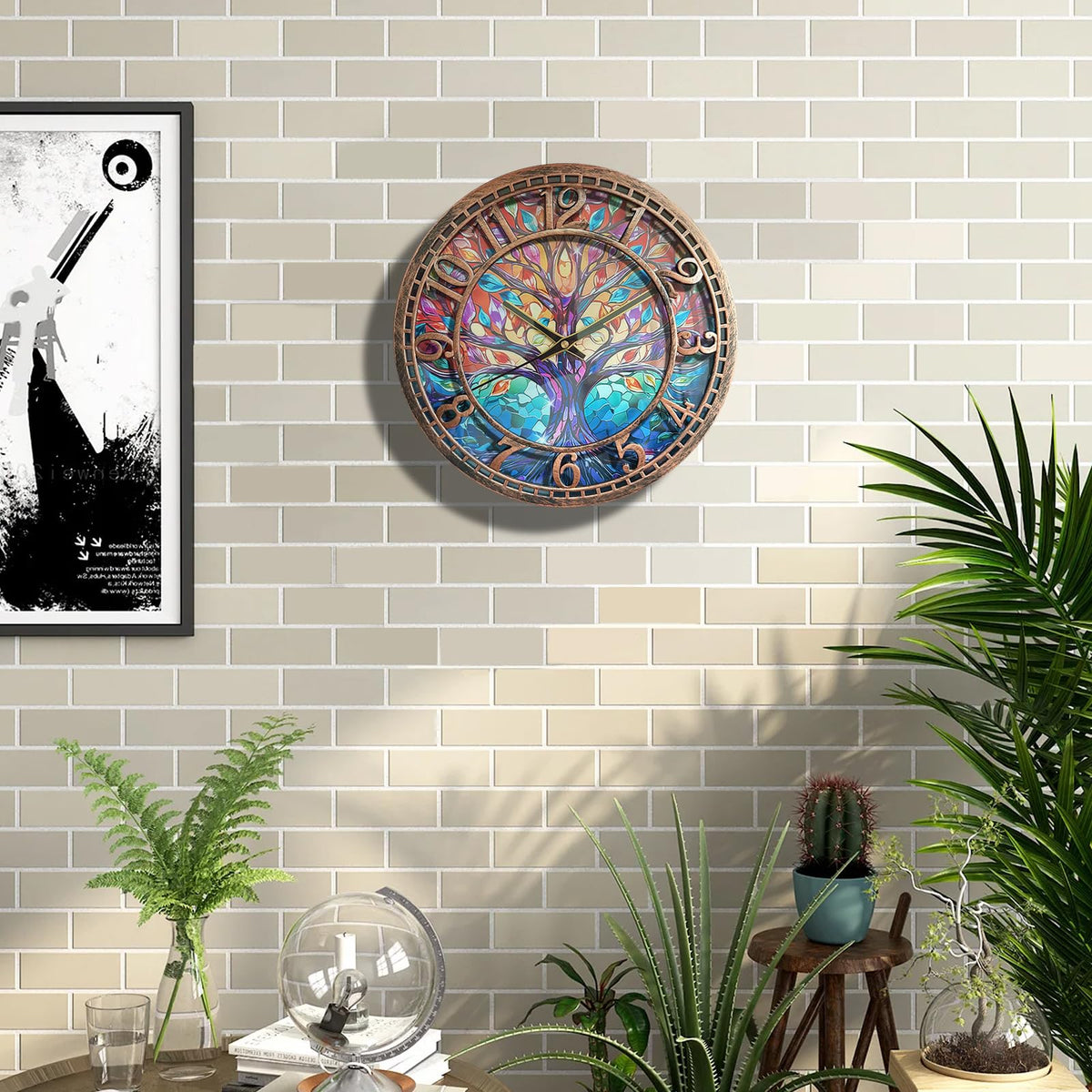 WANGIRO Tree of Life dial closeup – precise quartz face for accurate timekeeping.