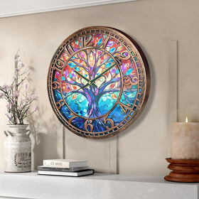 WANGIRO Tree of Life in living room – elegant timepiece enhances decor.