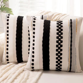 Wanlird boho pillow cover front view in chenille tufted detail for cozy spaces