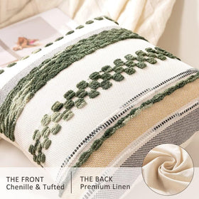 WANLIRD boho pillow covers 18x18 back linen surface offers versatile styling.