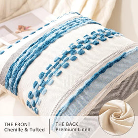 WANLIRD stripe-back linen pillow cover for durable, versatile decor.