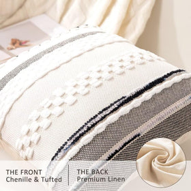 WANLIRD boho pillow cover back linen surface for neutral styling