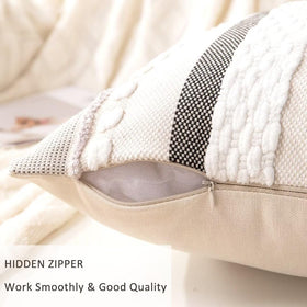 WANLIRD chenille pillow cover closeup showing tufted stitching detail