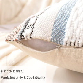 WANLIRD chenille texture pillow cover highlights tactile comfort on couch.