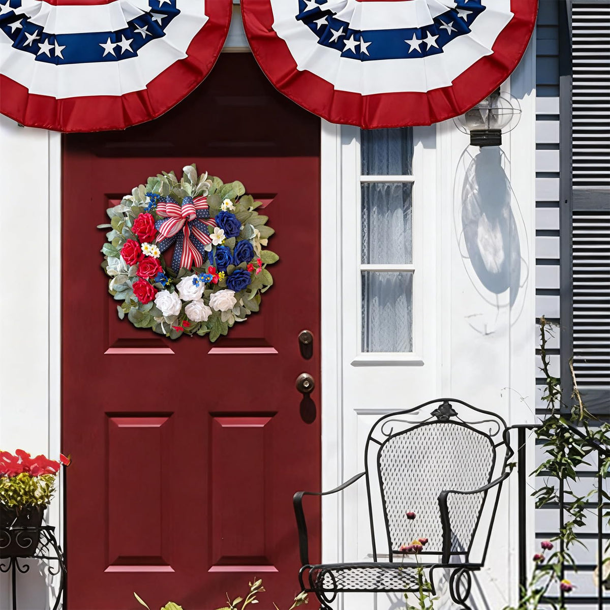 WANNA-CUL 250th year wreath designed for festive front-door displays.