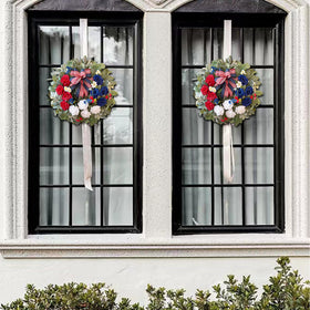 WANNA-CUL indoor-outdoor wreath with vibrant colors for versatile home decor.