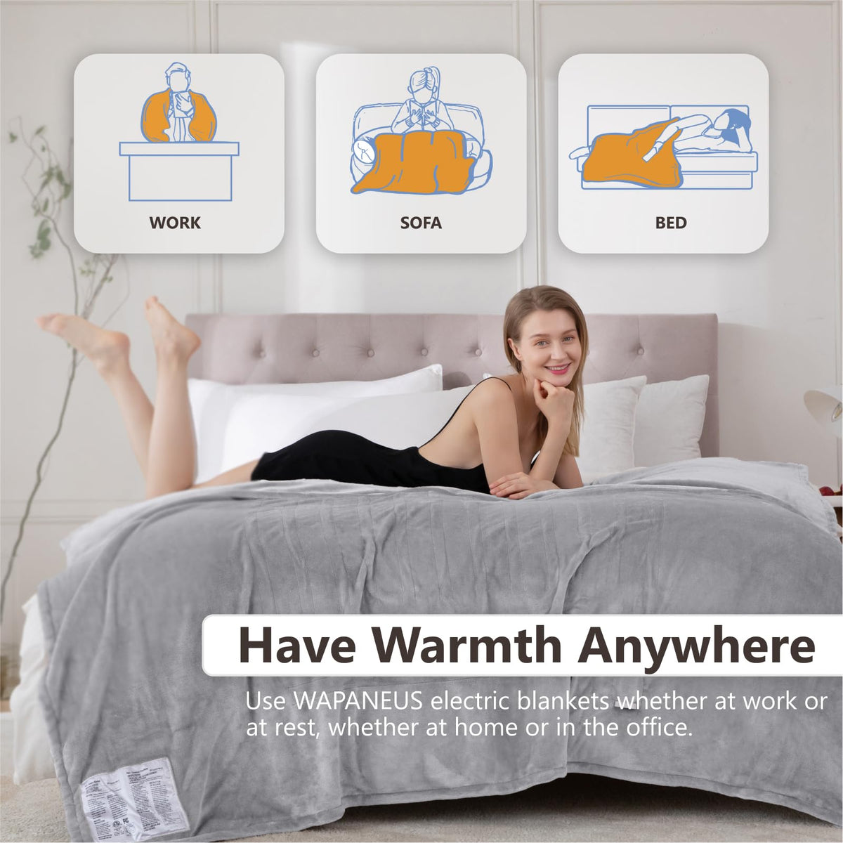 Wapaneus 10 heat level controls for precise comfort during long movie nights