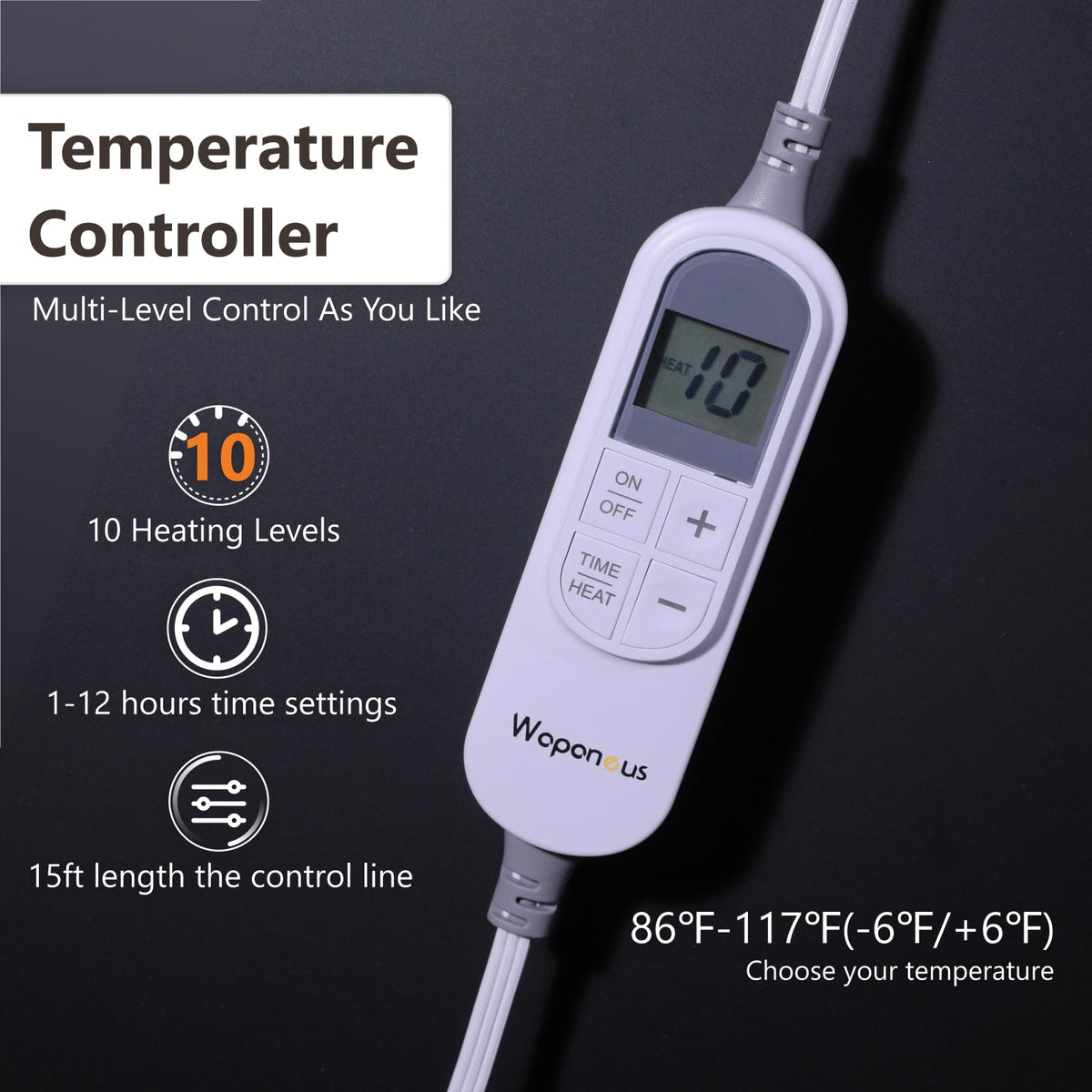Wapaneus electric blanket 72x84 timer settings for longer warmth sessions.