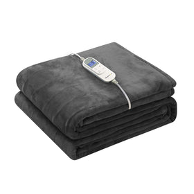 Wapaneus heated blanket full 72x84 on bed for instant warmth.