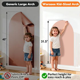 Warasee alphabet magnets on arch decal encourage hands-on letter play.