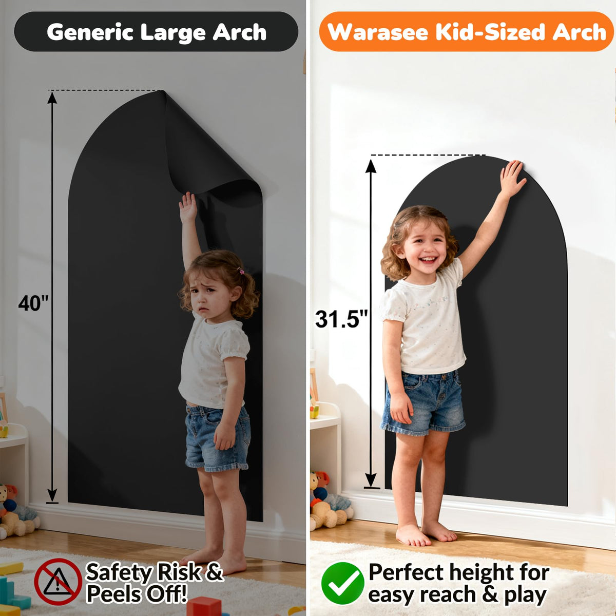 Warasee chalk writing on the arch decal offers smooth drawing.