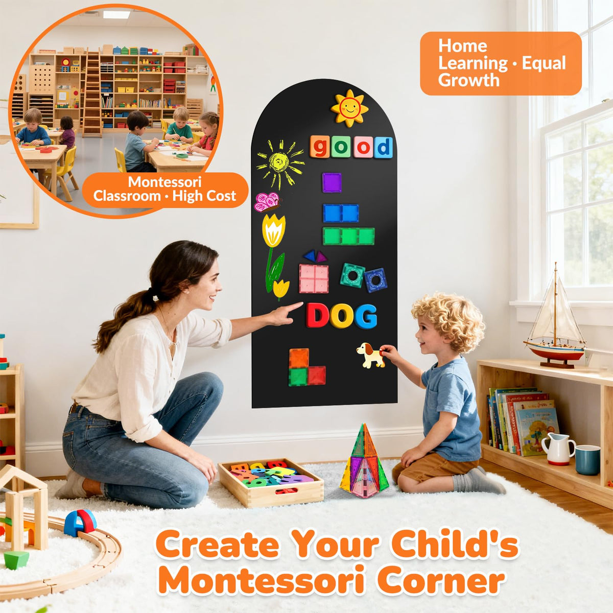 Warasee arch wall decal demonstrates magnets for lightweight educational games.