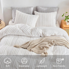 WARMDERN hidden zipper detail enables quick, clean duvet cover changes.