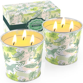 WarmEmbrace citronella candle jar outdoors with warm glow and insect-repelling ambiance