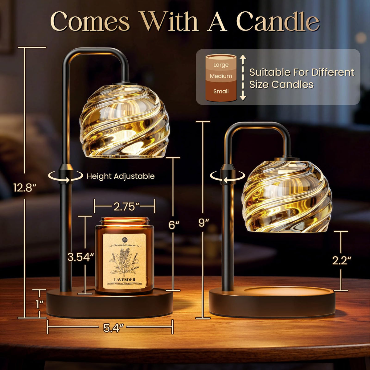 WarmEmbrace electric wax warmer lamp shown for safe, flameless melting