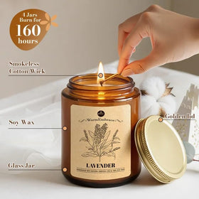 WarmEmbrace Jasmine candle in glass jar freshens any room