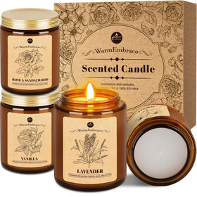 WarmEmbrace Lavender candle in glass jar for relaxing evenings