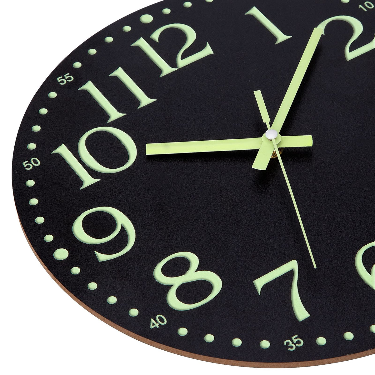 Warminn battery-operated clock with back slot for simple hanging.