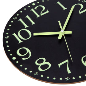 Warminn battery-operated clock with back slot for simple hanging.